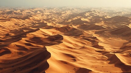 Wall Mural - a panoramic shot of a vast desert landscape featuring rolling sand dunes
