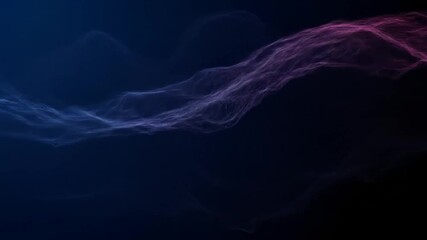 Wall Mural - Abstract blue purple particles flowing, dark background, digital art, website header
