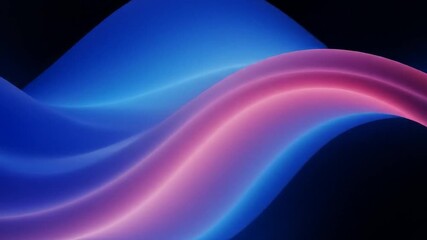 Wall Mural - Abstract blue pink waves flowing dark background; digital art, website design