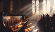 © Ilwa - Sunlight streams through stained glass windows in a church (1)