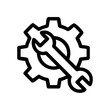 © Yury - Icon of a wrench crossing a gear symbolizing mechanical tools