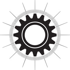 Gear Mechanism Precision Engineering Technical Drawing Cogwheel System Industrial Design Element