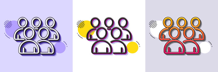 Wall Mural - group line icon. halftone dotted pattern. gradient icon with grain shadow. business management sign.