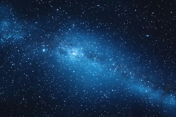 Wall Mural - starry sky background, blue night sky full of stars, glowing stars in the dark space, starry backgro