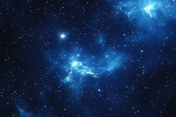 Wall Mural - starry sky background, blue night sky full of stars, glowing stars in the dark space, starry backgro