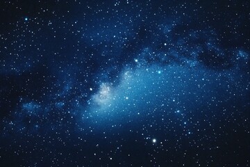 Wall Mural - starry sky background, blue night sky full of stars, glowing stars in the dark space, starry backgro