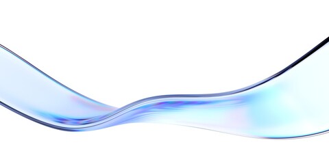 Wall Mural - abstract design, wavy iridescent shape, 3d render
