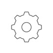 © Gelandangan - Minimalist light gray gear icon with a dark outline featuring eight teeth and a simple clean 3D design. PNG Transparent Background