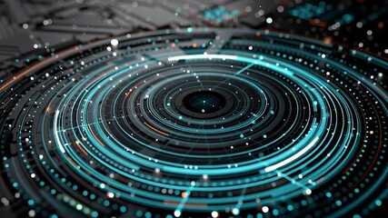 Wall Mural - abstract digital circuit board with glowing energy core. perfect for projects related to technology,