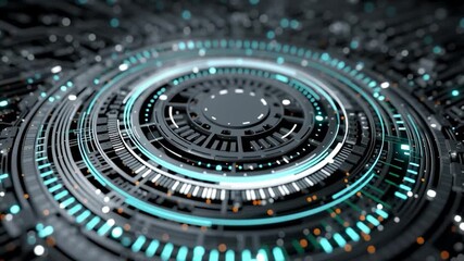 Wall Mural - abstract digital circuit board with glowing energy core. perfect for projects related to technology,