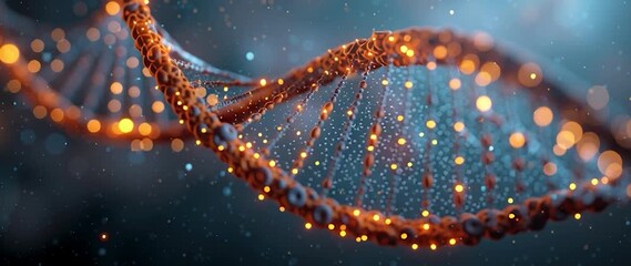 Wall Mural - anamorphic video visually captivating and stylized depiction of a dna double helix. ideal for projec