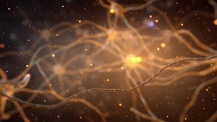 Wall Mural - Neuron or nerve cell with an intricate network. Perfect for projects related to science, technology, medicine, artificial intelligence, and the mysteries of life.