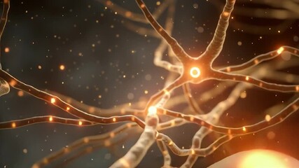 Wall Mural - Neuron or nerve cell with an intricate network. Perfect for projects related to science, technology, medicine, artificial intelligence, and the mysteries of life.