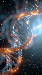 Wall Mural - Vertical video visually captivating and stylized depiction of a DNA double helix. Ideal for projects related to biotechnology, medical research, genetic engineering