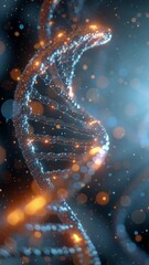 Wall Mural - Vertical video visually captivating and stylized depiction of a DNA double helix. Ideal for projects related to biotechnology, medical research, genetic engineering