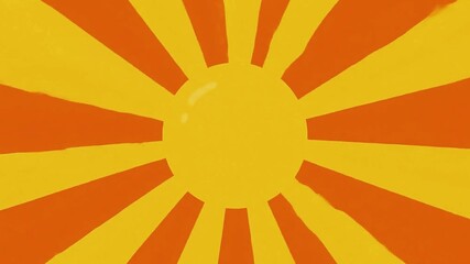 Wall Mural - radiant sun design with alternating orange and yellow rays emanating from a central yellow sphere
