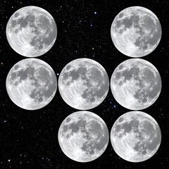 Wall Mural - full moons in space