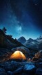 © Ramjan - Escape under the stars with a cozy tent in a stunning mountain landscape perfect for adventure and serenity