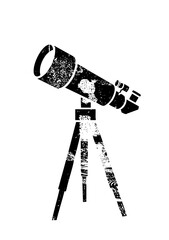 Wall Mural - vector monochrome telescope on tripod stand.