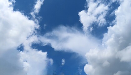 Wall Mural - beautiful cloudscape in blue sky, natural background