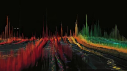 Wall Mural - colorful graph illustrating big data analysis and innovative technologies, featuring vertical bars o