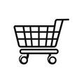 © Md Mojammel - Outline Illustration of a Black Shopping Cart With Wheels on White Background
