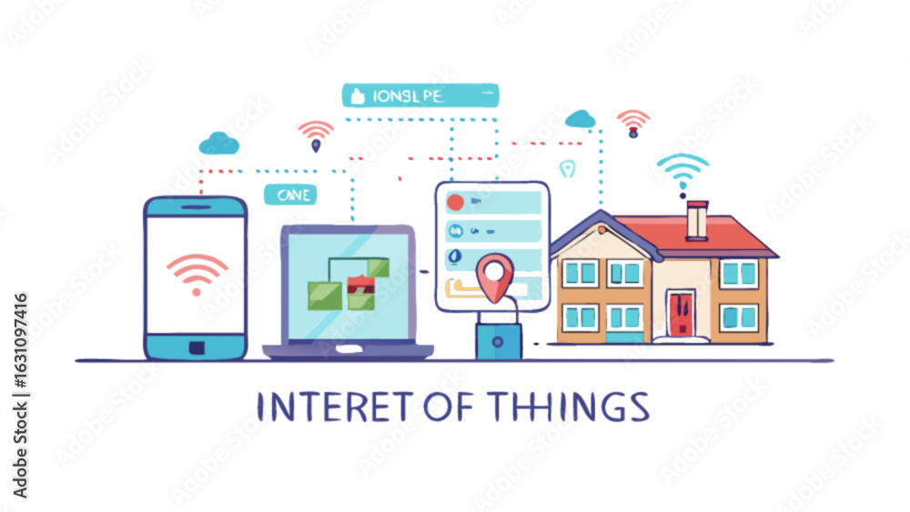 Internet of things iot smart home automation technology concept with ...