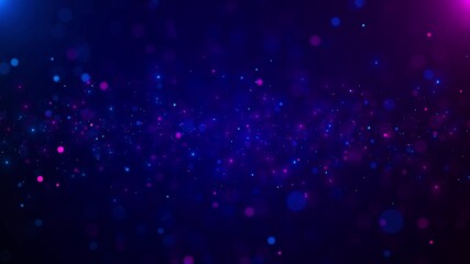 Wall Mural - abstract glowing digital cyber wave made of particles and dots moving on blue energy background, big