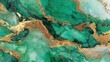 © mila103 - A vibrant mix of green hues and gold veins creates a striking abstract pattern that resembles natural stone.