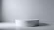 © Thares2020 - White cylindrical podium for product display