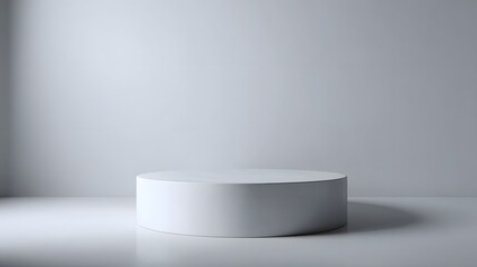 Wall Mural - white cylindrical podium for product display