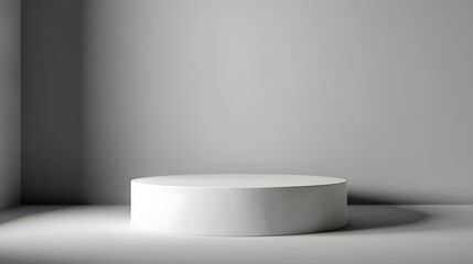 Wall Mural - empty white round podium with soft shadow and lighting