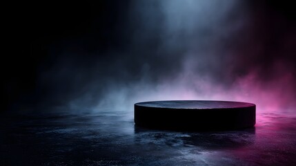 Wall Mural - floating podium with futuristic lighting