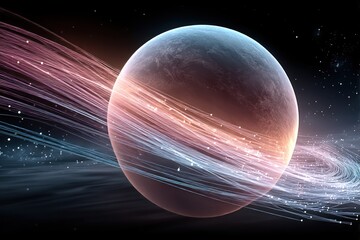 Wall Mural - Planet in swirling nebula