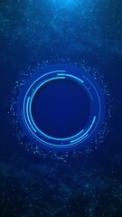 Wall Mural - futuristic digital interface glowing circular design blue connections, technology, innovation, artif