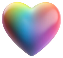 Wall Mural - png 3d heart shape colorful rainbow colors.