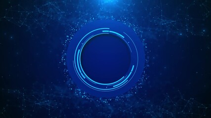 Wall Mural - futuristic digital technology stage glowing blue podium stage layout hi tech showcase. futuristic sc