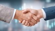 © NanisHappy - Handshake between professional businessman showing successful agreement and trust. An elderly investor and financial partner finalize corporate deal and partnership