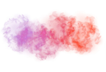 Wall Mural - realistic colorful smoke fluffy overlay cutout, fog and clouds cutout on transparent background