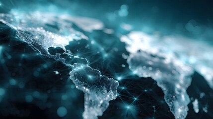 Wall Mural - holographic global logistics network overlaying a business map