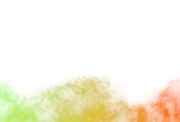 Wall Mural - realistic colorful smoke fluffy overlay cutout, fog and clouds cutout on transparent background