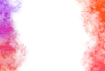 Wall Mural - realistic colorful smoke fluffy overlay cutout, fog and clouds cutout on transparent background
