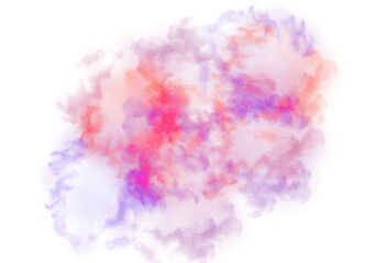 Wall Mural - realistic colorful smoke fluffy overlay cutout, fog and clouds cutout on transparent background