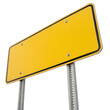 © Samia - Blank yellow road sign mockup with a clean surface and metallic frame.