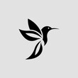 © Bippon - Elegant hummingbird bird logo with stylized abstract wings vector graphic.