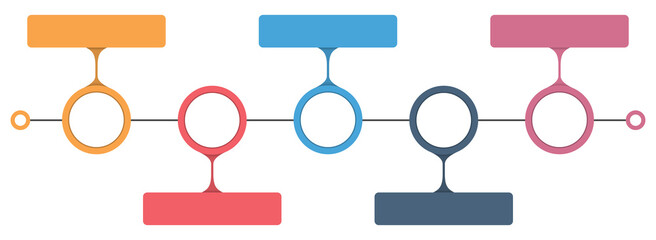 Wall Mural - Horizontal timeline with place for icons, dates and text