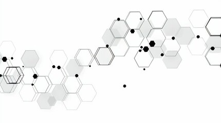 Wall Mural - Abstract background featuring a network of interconnected hexagons and small black dots design