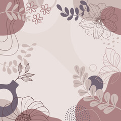 Wall Mural - Design banner frame background. Colorful poster background vector illustration. Art print for beauty, fashion and natural products,wellness, wedding and event.