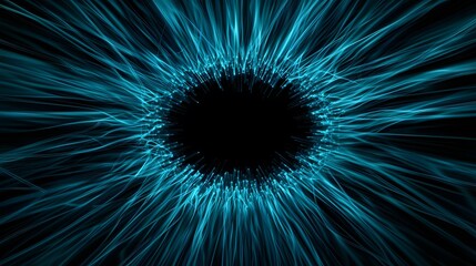 Wall Mural - the image is a captivating abstract art piece featuring a central black circular shape surrounded by