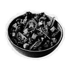 Wall Mural - png monochrome salad bowl illustration.